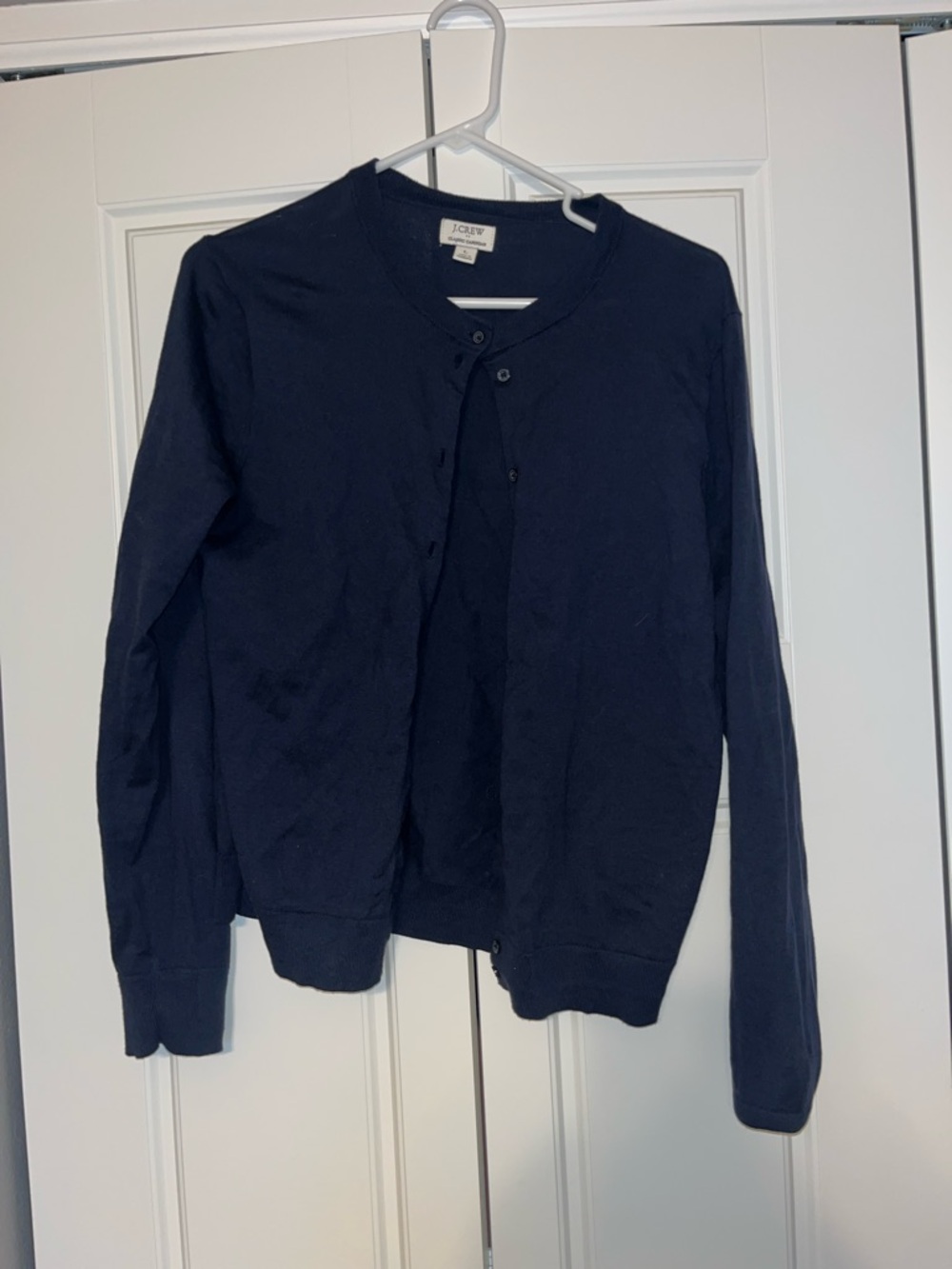 J. Crew Navy Round-Neck Button Cardigan